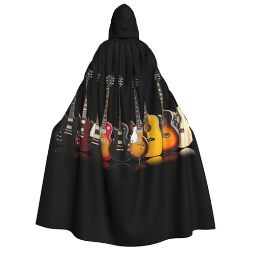 PPHGUT Kapuzenumhang mit E-Gitarre, Unisex, Halloween-Kostüm, Karneval, Mottopartys, Cosplay von PPHGUT