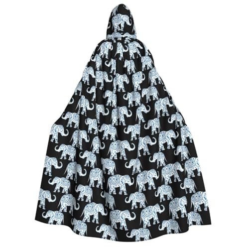 PPHGUT Kapuzenumhang mit Elefanten-Motiv, Unisex, für Halloween, Karneval, Mottopartys, Cosplay von PPHGUT