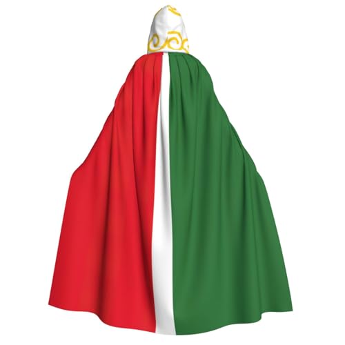 PPHGUT Kapuzenumhang mit Flagge der Tschetschenischen Republik, Unisex, Halloween-Kostüm, Karneval, Mottopartys, Cosplay von PPHGUT