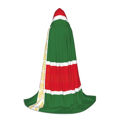 PPHGUT Kapuzenumhang mit Flagge der Tschetschenischen Republik, für Halloween, Karneval, Cosplay, Teenager, Kinder, Erwachsene, Zauberer-Themen von PPHGUT