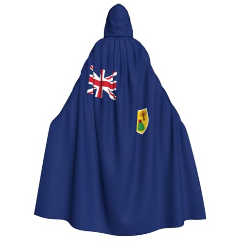 PPHGUT Kapuzenumhang mit Flagge der Turks- und Caicosinseln, Unisex, Halloween-Kostüm, Karneval, Mottopartys, Cosplay von PPHGUT