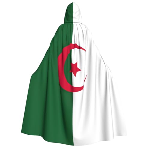 PPHGUT Kapuzenumhang mit Flagge von Algerien, Unisex, Halloween-Kostüm, Karneval, Mottopartys, Cosplay von PPHGUT