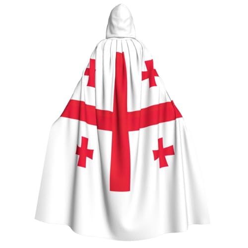 PPHGUT Kapuzenumhang mit Flagge von Georgien, Unisex, Halloween-Kostüm, Karneval, Mottopartys, Cosplay von PPHGUT