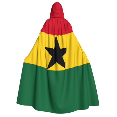PPHGUT Kapuzenumhang mit Flagge von Ghana, Unisex, Halloween-Kostüm, Karneval, Mottopartys, Cosplay von PPHGUT