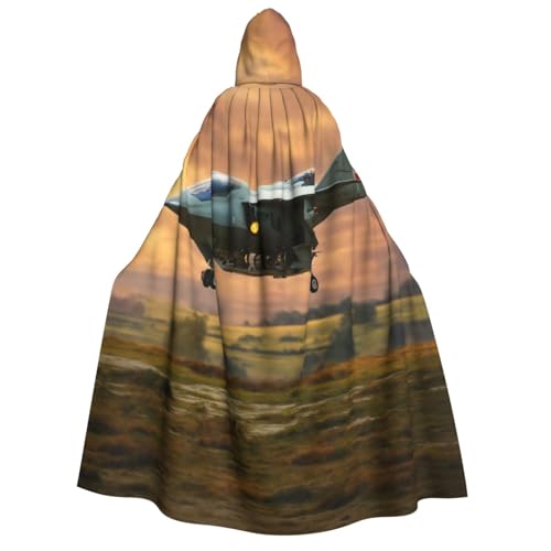 PPHGUT Kapuzenumhang mit Flugzeug-Jets-Aufdruck, Unisex, Halloween-Kostüm, Karneval, Mottopartys, Cosplay von PPHGUT