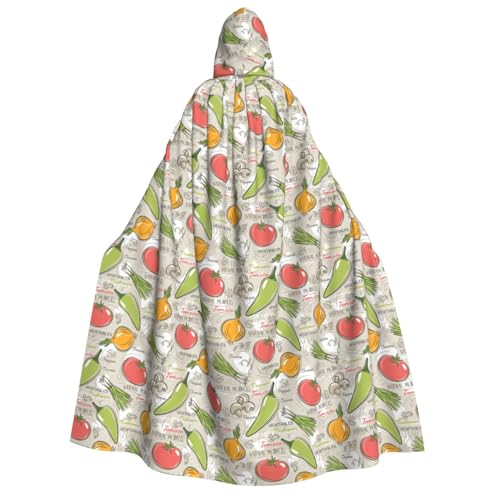 PPHGUT Kapuzenumhang mit Gemüse und Früchten, Unisex, Halloween-Kostüm, Karneval, Mottopartys, Cosplay von PPHGUT