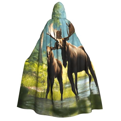PPHGUT Kapuzenumhang mit Hirschbär, Elch, Unisex, Halloween-Kostüm, Karneval, Mottopartys, Cosplay PPHGUT Kapuzenumhang mit Hirschbär, Elch, Unisex, Halloween-Kostüm, Karneval, Mottopartys, Cosplay von PPHGUT