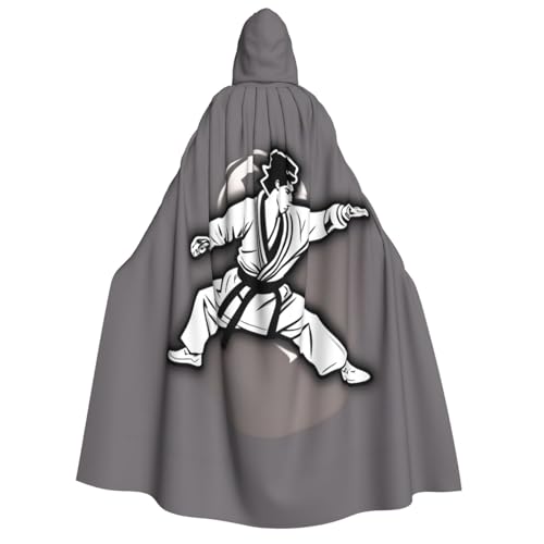 PPHGUT Kapuzenumhang mit Karate-Highkick-Icon-Druck, Unisex, Halloween-Kostüm, Karneval, Mottopartys, Cosplay von PPHGUT