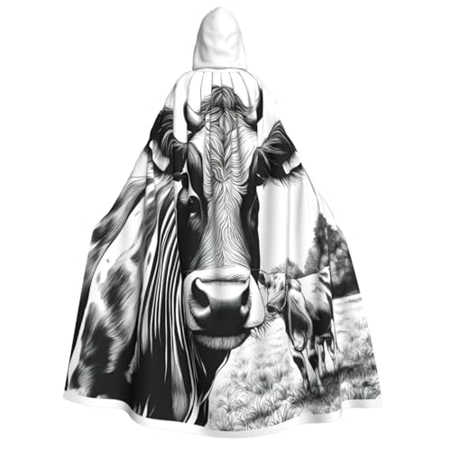 PPHGUT Kapuzenumhang mit Kuh-Kollektion, Unisex, Halloween-Kostüm, Karneval, Mottopartys, Cosplay von PPHGUT