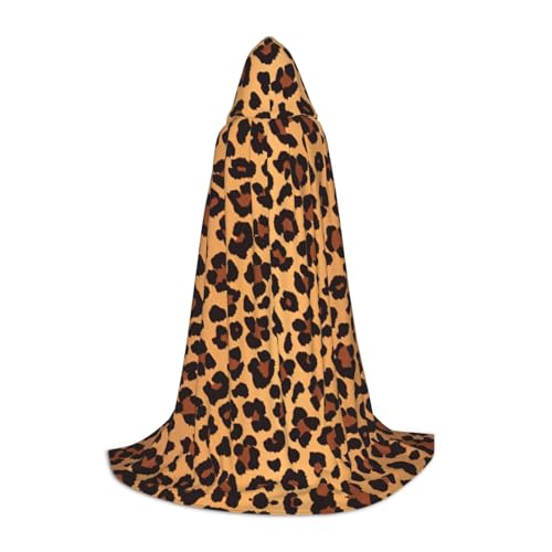 PPHGUT Kapuzenumhang mit Leopardenmuster, für Halloween, Karneval, Cosplay, Teenager, Kinder, Erwachsene, Zauberer-Themen von PPHGUT