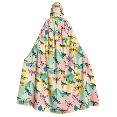PPHGUT Kapuzenumhang mit Libellen-Druck, Unisex, Halloween-Kostüm, Karneval, Mottopartys, Cosplay von PPHGUT