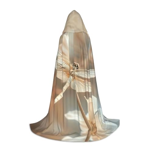 PPHGUT Kapuzenumhang mit Libellen- und Blumendruck, für Halloween, Karneval, Cosplay, Teenager, Kinder, Erwachsene, Zauberer-Themen von PPHGUT