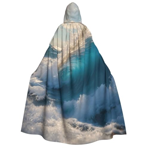 PPHGUT Kapuzenumhang mit Meereswellen-Druck, Unisex, Halloween-Kostüm, Karneval, Mottopartys, Cosplay von PPHGUT