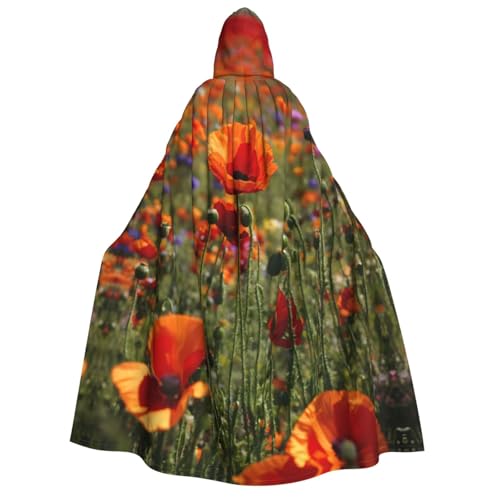 PPHGUT Kapuzenumhang mit Mohnblumen-Aufdruck, Unisex, Halloween-Kostüm, Karneval, Mottopartys, Cosplay von PPHGUT