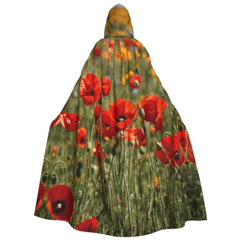 PPHGUT Kapuzenumhang mit Mohnblumen-Aufdruck, Unisex, Halloween-Kostüm, Karneval, Mottopartys, Cosplay von PPHGUT