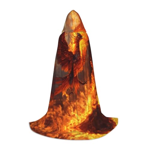 PPHGUT Kapuzenumhang mit Phoenix-Druck, für Halloween, Karneval, Cosplay, Teenager, Kinder, Erwachsene, Zauberer-Themen von PPHGUT