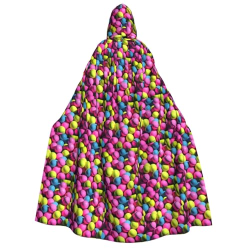 PPHGUT Kapuzenumhang mit Tennisbällen in leuchtendem Rosa, Unisex, Halloween-Kostüm, Karneval, Mottopartys, Cosplay von PPHGUT