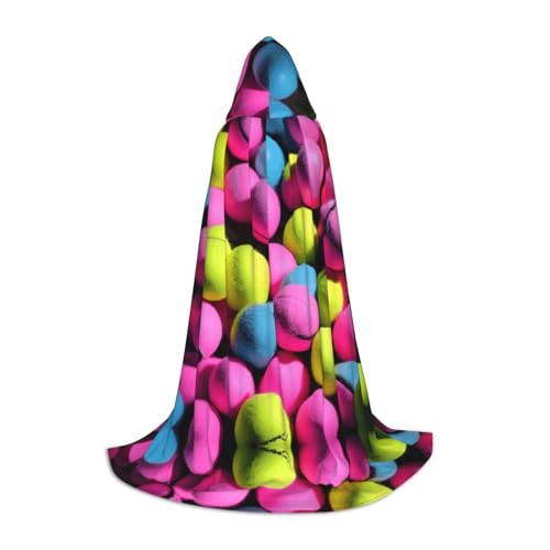 PPHGUT Kapuzenumhang mit Tennisbällen in leuchtendem Rosa, für Halloween, Karneval, Cosplay, Teenager, Kinder, Erwachsene, Zauberer-Themen von PPHGUT