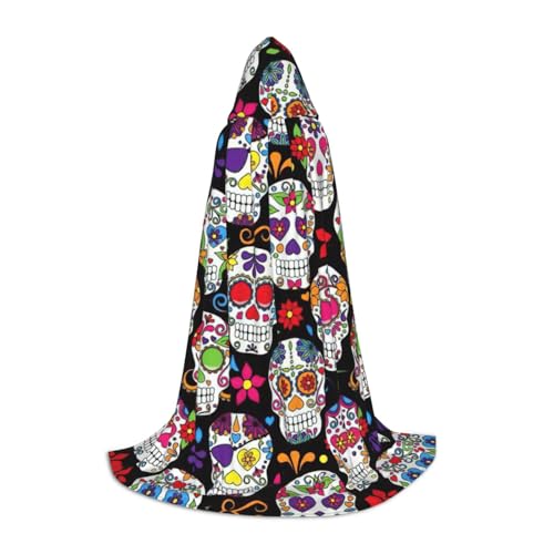 PPHGUT Kapuzenumhang mit Totenkopf-Motiv, für Halloween, Karneval, Cosplay, Teenager, Kinder, Erwachsene, Zauberer-Themen von PPHGUT