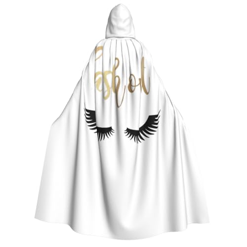 PPHGUT Kapuzenumhang mit Wimpernaufdruck, Unisex, Halloween-Kostüm, Karneval, Mottopartys, Cosplay von PPHGUT