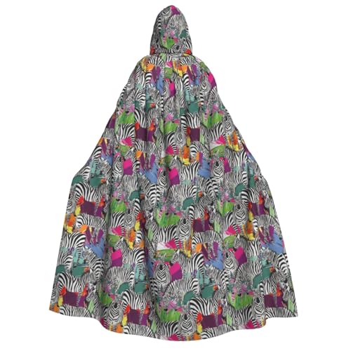 PPHGUT Kapuzenumhang mit Zebramuster, Unisex, Halloween-Kostüm, Karneval, Mottopartys, Cosplay PPHGUT Kapuzenumhang mit Zebramuster, Unisex, Halloween-Kostüm, Karneval, Mottopartys, Cosplay von PPHGUT