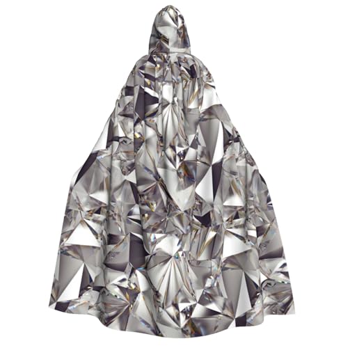 PPHGUT Kapuzenumhang mit abstraktem Glitzer, abstraktes Diamant-Kristallmuster, Unisex, Halloween-Kostüm, Karneval, Mottopartys, Cosplay von PPHGUT
