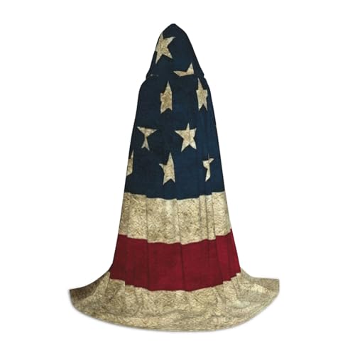 PPHGUT Kapuzenumhang mit amerikanischer Flagge, für Halloween, Karneval, Cosplay, Teenager, Kinder, Erwachsene, Zauberer-Themen von PPHGUT