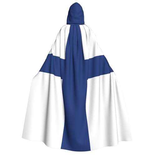PPHGUT Kapuzenumhang mit finnischer Flagge, Unisex, Halloween-Kostüm, Karneval, Mottopartys, Cosplay von PPHGUT