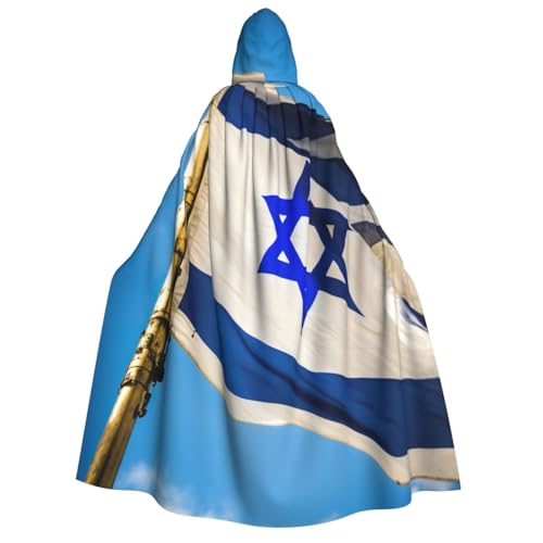 PPHGUT Kapuzenumhang mit israelischer Flagge, Unisex, Halloween-Kostüm, Karneval, Mottopartys, Cosplay von PPHGUT