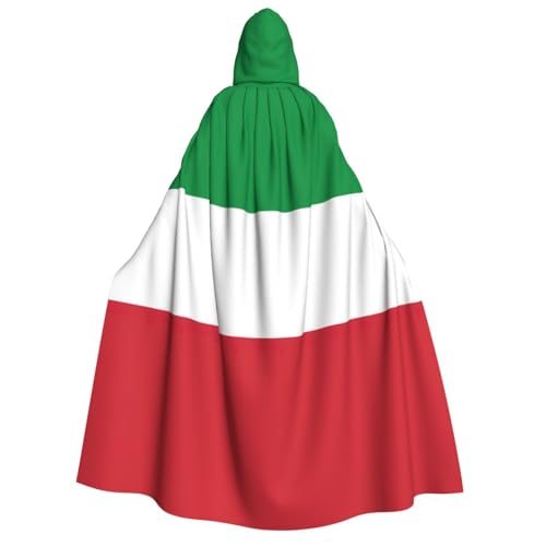 PPHGUT Kapuzenumhang mit italienischer Flagge, Unisex, Halloween-Kostüm, Karneval, Mottopartys, Cosplay von PPHGUT