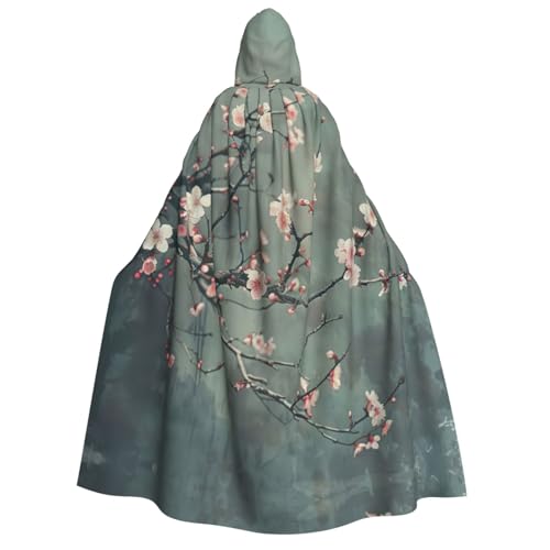 PPHGUT Kapuzenumhang mit japanischem Kirschblumen-Druck, Unisex, Halloween-Kostüm, Karneval, Mottopartys, Cosplay von PPHGUT
