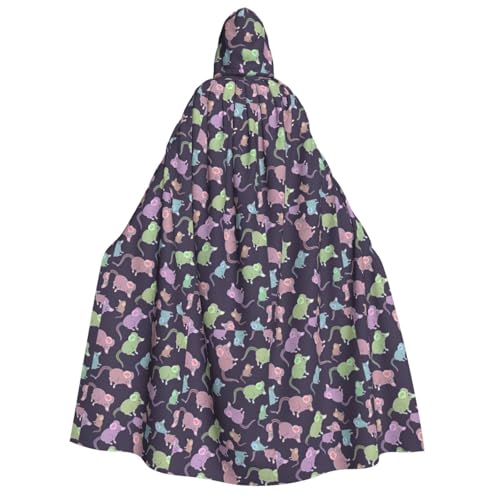 PPHGUT Kapuzenumhang mit niedlichem Maus-Druck, Unisex, Halloween-Kostüm, Karneval, Mottopartys, Cosplay von PPHGUT