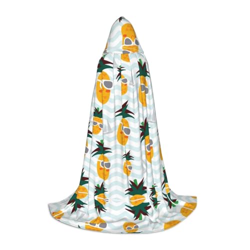 PPHGUT Kapuzenumhang mit süßem Ananas-Druck, für Halloween, Karneval, Cosplay, Teenager, Kinder, Erwachsene, Zauberer-Themen von PPHGUT