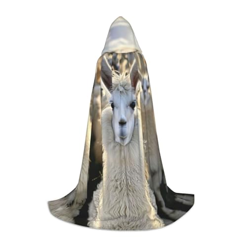 PPHGUT Kapuzenumhang mit süßem Lama-Druck, für Halloween, Karneval, Cosplay, Teenager, Kinder, Erwachsene, Zauberer-Themen von PPHGUT