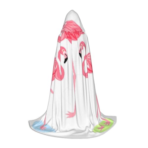 PPHGUT Kapuzenumhang mit vier Flamingos, für Halloween, Karneval, Cosplay, Teenager, Kinder, Erwachsene, Zauberer-Themen von PPHGUT