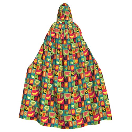 PPHGUT Kunststil, Obstdruck, Unisex, volle Länge, mit Kapuze, Halloween-Umhang für Cosplay, Mittelalter und Festivals, passend für Halloween PPHGUT Kunststil, Obstdruck, Unisex, volle Länge, mit Kapuze, Halloween-Umhang für Cosplay, Mittelalter und Festivals, passend für Halloween von PPHGUT