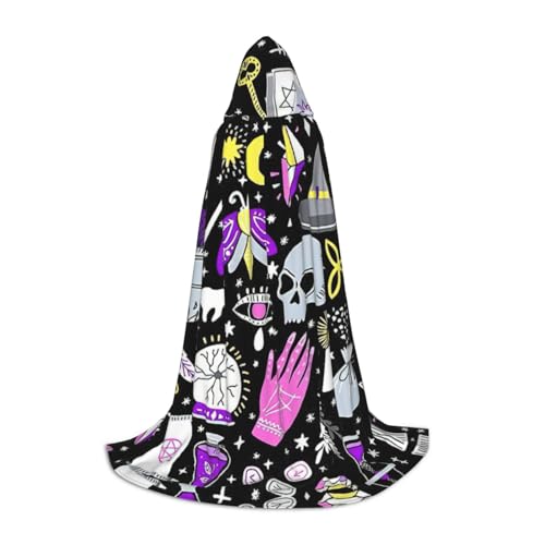 PPHGUT Magische Hexe, Hexerei, böhmischer Druck, Kapuzenumhang, Verkleidung, Halloween, Karneval, Cosplay, Teenager, Kinder, Erwachsene, Zauberer-Themen von PPHGUT