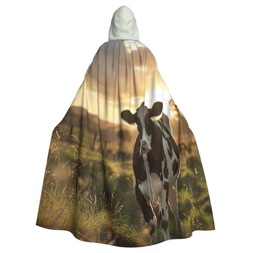 PPHGUT Milch Kuh-Druck, Unisex, volle Länge, mit Kapuze, Halloween-Umhang für Cosplay, Mittelalter und Festivals, passend für Halloween PPHGUT Milch Kuh-Druck, Unisex, volle Länge, mit Kapuze, Halloween-Umhang für Cosplay, Mittelalter und Festivals, passend für Halloween von PPHGUT