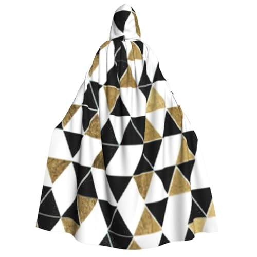 PPHGUT Modischer, moderner Umhang mit Kapuze, schwarz-weiß-goldfarben, Dreiecke, Unisex, Halloween-Kostüm, Karneval, Mottopartys, Cosplay PPHGUT Modischer, moderner Umhang mit Kapuze, schwarz-weiß-goldfarben, Dreiecke, Unisex, Halloween-Kostüm, Karneval, Mottopartys, Cosplay von PPHGUT