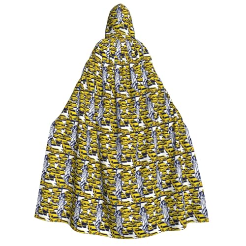 PPHGUT New York City Print Kapuzenumhang Unisex Halloween Kostüm Karneval Motto Festivals Partys Cosplay von PPHGUT