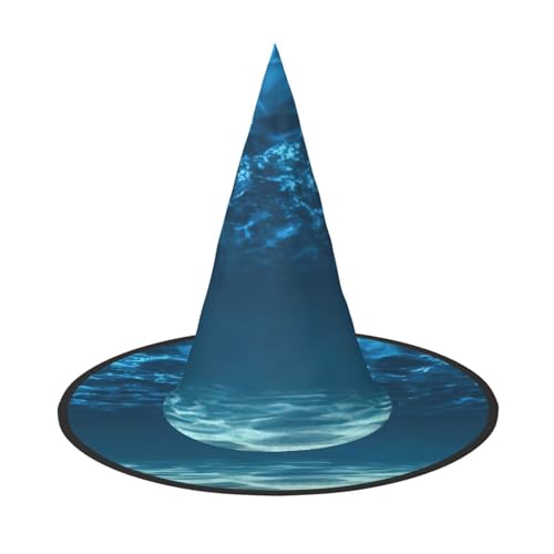 PPHGUT Ozean Print Halloween Hexenhut breite Krempe Faltbare Kappe Partys Arnivals und Rollenspiele Events von PPHGUT