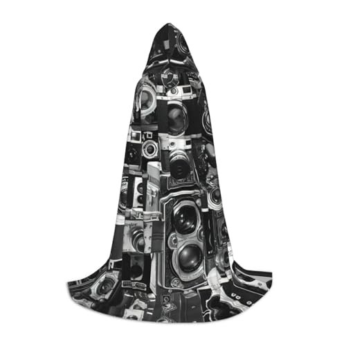 PPHGUT Retro-Kamera-Kollektion, Druck, Kapuzenumhang, Verkleidung, Halloween, Karneval, Cosplay, Teenager, Kinder, Erwachsene, Zauberer-Themen von PPHGUT