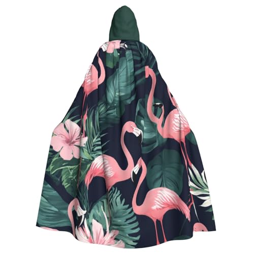 PPHGUT Rosafarbener Flamingo-Druck, Unisex, volle Länge, mit Kapuze, Halloween-Umhang für Cosplay, Mittelalter und Festivals, passend für Halloween PPHGUT Rosafarbener Flamingo-Druck, Unisex, volle Länge, mit Kapuze, Halloween-Umhang für Cosplay, Mittelalter und Festivals, passend für Halloween von PPHGUT