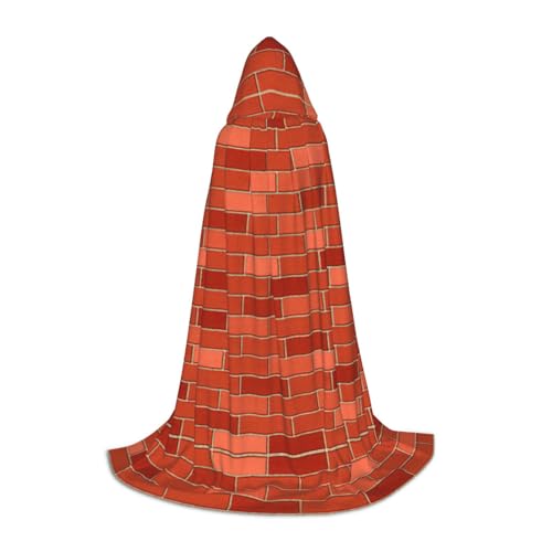 PPHGUT Roter Ziegelmauer-Umhang mit Kapuze, für Halloween, Karneval, Cosplay, Teenager, Kinder, Erwachsene, Zauberer-Themen von PPHGUT