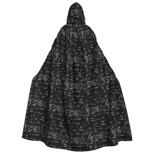 PPHGUT Schwarzer runder Kapuzenumhang mit Punktemuster, Unisex, Halloween-Kostüm, Karneval, Mottopartys, Cosplay von PPHGUT