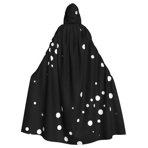 PPHGUT Schwarzer runder Punktemuster-Druck, Unisex, volle Länge, mit Kapuze, Halloween-Umhang für Cosplay, Mittelalter und Festivals, passend PPHGUT Schwarzer runder Punktemuster-Druck, Unisex, volle Länge, mit Kapuze, Halloween-Umhang für Cosplay, Mittelalter und Festivals, passend von PPHGUT
