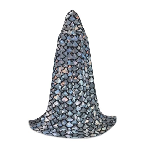PPHGUT Silberfarbener Umhang mit Fischschuppen-Druck, für Halloween, Karneval, Cosplay, Teenager, Kinder, Erwachsene, Zauberer-Themen PPHGUT Silberfarbener Umhang mit Fischschuppen-Druck, für Halloween, Karneval, Cosplay, Teenager, Kinder, Erwachsene, Zauberer-Themen von PPHGUT