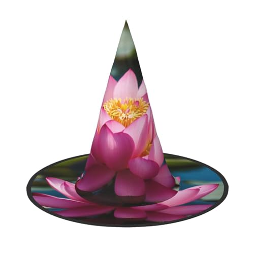PPHGUT Spirit Of The Lotus Print Halloween Hexenhut Wide Brim Foldable Cap Parties Arnivals And Roleplaying Events von PPHGUT