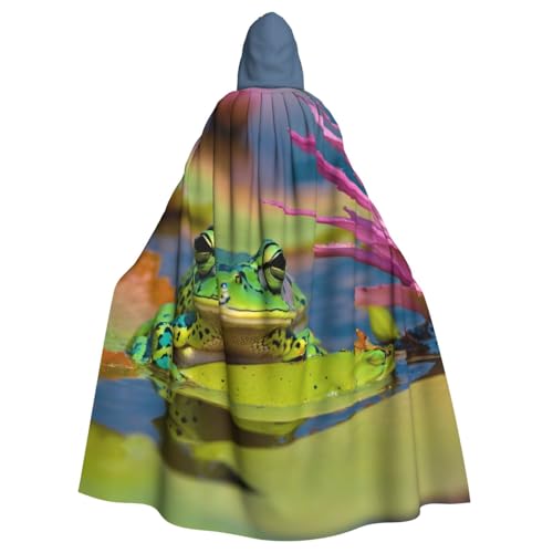 PPHGUT Süßer Frosch-Druck, Unisex, volle Länge, mit Kapuze, Halloween-Umhang für Cosplay, Mittelalter und Festivals, passend für Halloween PPHGUT Süßer Frosch-Druck, Unisex, volle Länge, mit Kapuze, Halloween-Umhang für Cosplay, Mittelalter und Festivals, passend für Halloween von PPHGUT
