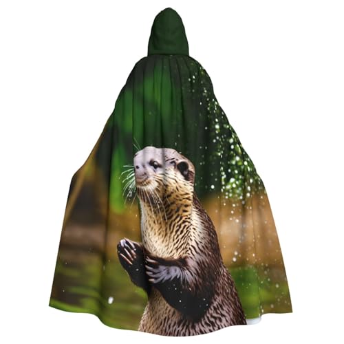 PPHGUT Süßer brauner Otter-Druck, Unisex, volle Länge, mit Kapuze, Halloween-Umhang für Cosplay, Mittelalter und Festivals, passend für Halloween PPHGUT Süßer brauner Otter-Druck, Unisex, volle Länge, mit Kapuze, Halloween-Umhang für Cosplay, Mittelalter und Festivals, passend für Halloween von PPHGUT
